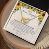 Interlocking Hearts Necklace 18K Yellow Gold Finish | Personalized To My Bonus Daughter Necklace From Stepmother Stepdad Sunflower You Are My Sunshine Stepdaughter Jewelry Birthday Customized Gift Box Message Card | teecentury