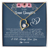 Forever Love Necklace 18K Yellow Gold Finish | Personalized To My Bonus Daughter Necklace From Stepmother Stepfather I Will Always Love You Stepdaughter Jewelry Birthday Christmas Customized Message Card | teecentury