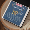 Interlocking Hearts Necklace 18K Yellow Gold Finish | Personalized To My Bonus Daughter Necklace From Stepmother Stepfather I Will Always Love You Stepdaughter Jewelry Birthday Christmas Customized Message Card | teecentury