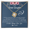 Love Knot Necklace 18K Yellow Gold Finish | Personalized To My Bonus Daughter Necklace From Stepmother Stepfather I Will Always Love You Stepdaughter Jewelry Birthday Christmas Customized Message Card | teecentury