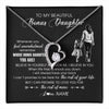 Forever Love Necklace 14K White Gold Finish | 1 | Personalized To My Bonus Daughter Necklace From Stepmother Whenever You Feel Overwhelmed Stepdaughter Jewelry Birthday Christmas Customized Message Card | teecentury