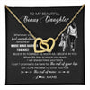 Interlocking Hearts Necklace 18K Yellow Gold Finish | 1 | Personalized To My Bonus Daughter Necklace From Stepmother Whenever You Feel Overwhelmed Stepdaughter Jewelry Birthday Christmas Customized Message Card | teecentury