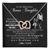 Interlocking Hearts Necklace Stainless Steel & Rose Gold Finish | 1 | Personalized To My Bonus Daughter Necklace From Stepmother Whenever You Feel Overwhelmed Stepdaughter Jewelry Birthday Christmas Customized Message Card | teecentury