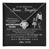Love Knot Necklace 14K White Gold Finish | 1 | Personalized To My Bonus Daughter Necklace From Stepmother Whenever You Feel Overwhelmed Stepdaughter Jewelry Birthday Christmas Customized Message Card | teecentury