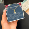 Alluring Beauty Necklace 18K Yellow Gold Finish | Personalized To My Bonus Daughter Necklace From Stepmother You Are My Greatest Gift Stepdaughter Birthday Customized Jewelry Gift Box Message Card | teecentury