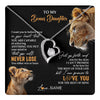 Forever Love Necklace 14K White Gold Finish | 1 | Personalized To My Bonus Daughter Necklace From Stepmother You Will Never Lose Lion Stepdaughter Birthday Gifts Graduation Christmas Gift Box Message Card | teecentury