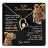 Forever Love Necklace 18K Yellow Gold Finish | 1 | Personalized To My Bonus Daughter Necklace From Stepmother You Will Never Lose Lion Stepdaughter Birthday Gifts Graduation Christmas Gift Box Message Card | teecentury