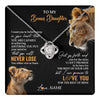 Love Knot Necklace 14K White Gold Finish | 1 | Personalized To My Bonus Daughter Necklace From Stepmother You Will Never Lose Lion Stepdaughter Birthday Gifts Graduation Christmas Gift Box Message Card | teecentury
