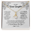 Alluring Beauty Necklace 18K Yellow Gold Finish | Personalized To My Bonus Daughter Necklace From Stepmother You're Braver Stronger Smarter Stepdaughter Birthday Customized Jewelry Gift Box Message Card | teecentury