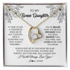 Forever Love Necklace 18K Yellow Gold Finish | Personalized To My Bonus Daughter Necklace From Stepmother You're Braver Stronger Smarter Stepdaughter Birthday Customized Jewelry Gift Box Message Card | teecentury