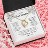 Forever Love Necklace 18K Yellow Gold Finish | Personalized To My Bonus Daughter Necklace From Stepmother You're Braver Stronger Smarter Stepdaughter Birthday Customized Jewelry Gift Box Message Card | teecentury