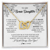 Interlocking Hearts Necklace 18K Yellow Gold Finish | Personalized To My Bonus Daughter Necklace From Stepmother You're Braver Stronger Smarter Stepdaughter Birthday Customized Jewelry Gift Box Message Card | teecentury
