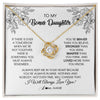 Love Knot Necklace 18K Yellow Gold Finish | Personalized To My Bonus Daughter Necklace From Stepmother You're Braver Stronger Smarter Stepdaughter Birthday Customized Jewelry Gift Box Message Card | teecentury