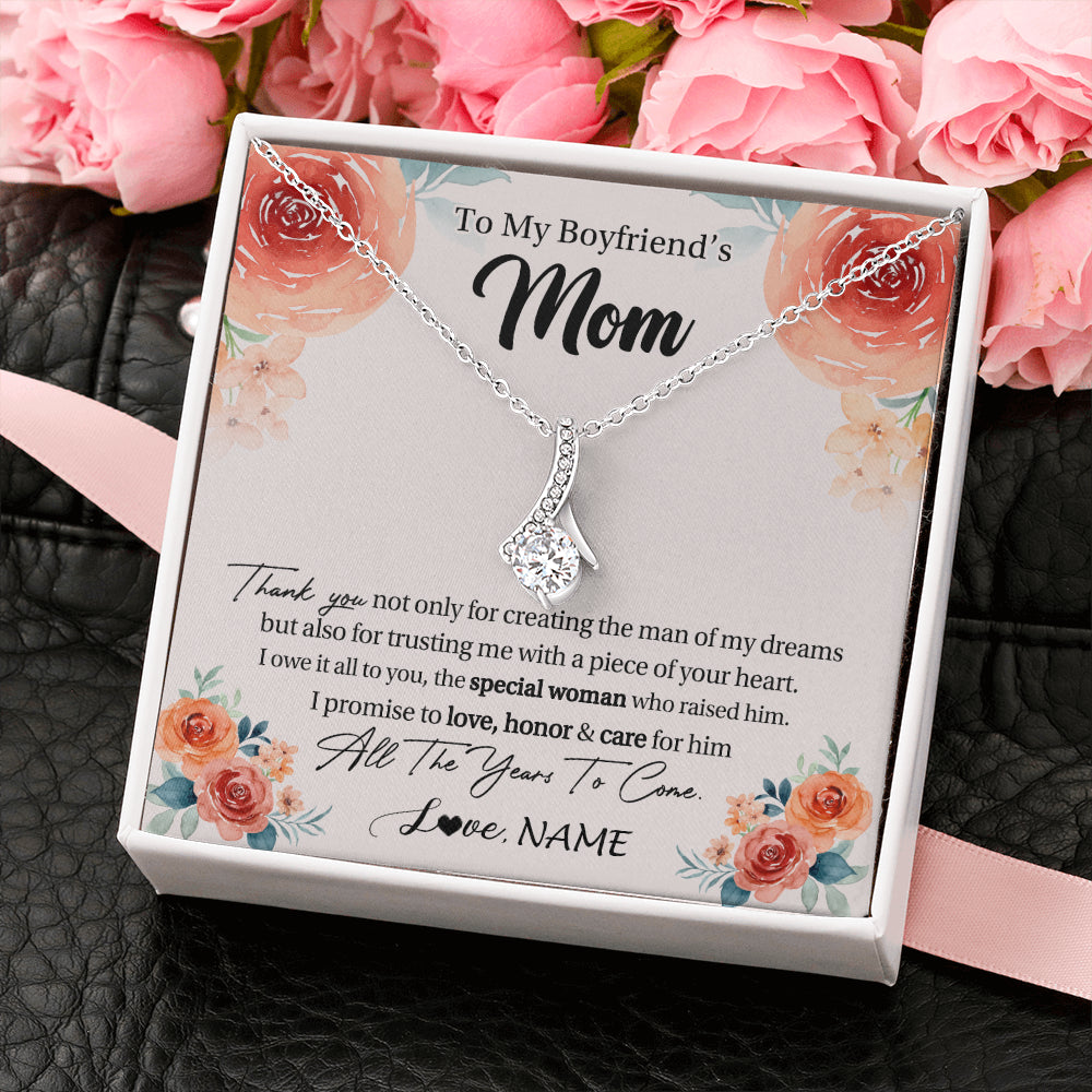 Alluring Beauty Necklace 14K White Gold Finish | 2 | Personalized To My Bonus Daughter Necklace You Will Never Lose From Stepdad Dad Stepdaughter Birthday Gifts Christmas Customized Gift Box Message Card | teecentury