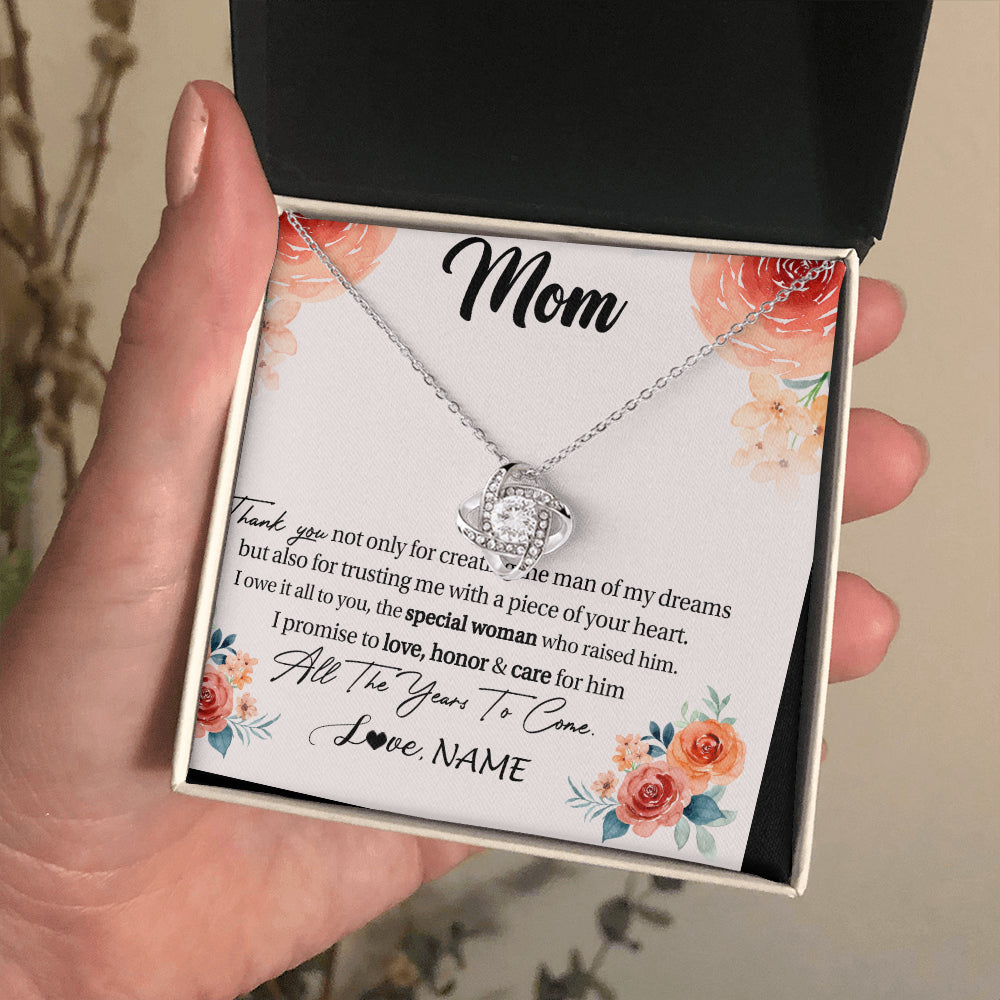 Love Knot Necklace 18K Yellow Gold Finish | 2 | Personalized To My Bonus Daughter Necklace You Will Never Lose From Stepdad Dad Stepdaughter Birthday Gifts Christmas Customized Gift Box Message Card | teecentury