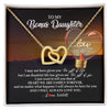 Interlocking Hearts Necklace 18K Yellow Gold Finish | Personalized To My Bonus Daughter Necklace from Stepmom Stepdad I Will Always Love You Stepdaughter Jewelry Birthday Wedding Christmas Customized Message Card | teecentury