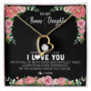Forever Love Necklace 18K Yellow Gold Finish | Personalized To My Bonus Daughter Necklace from Stepmother Never Forget I Love You Floral Jewelry for Stepdaughter Birthday Christmas Customized Message Card | teecentury