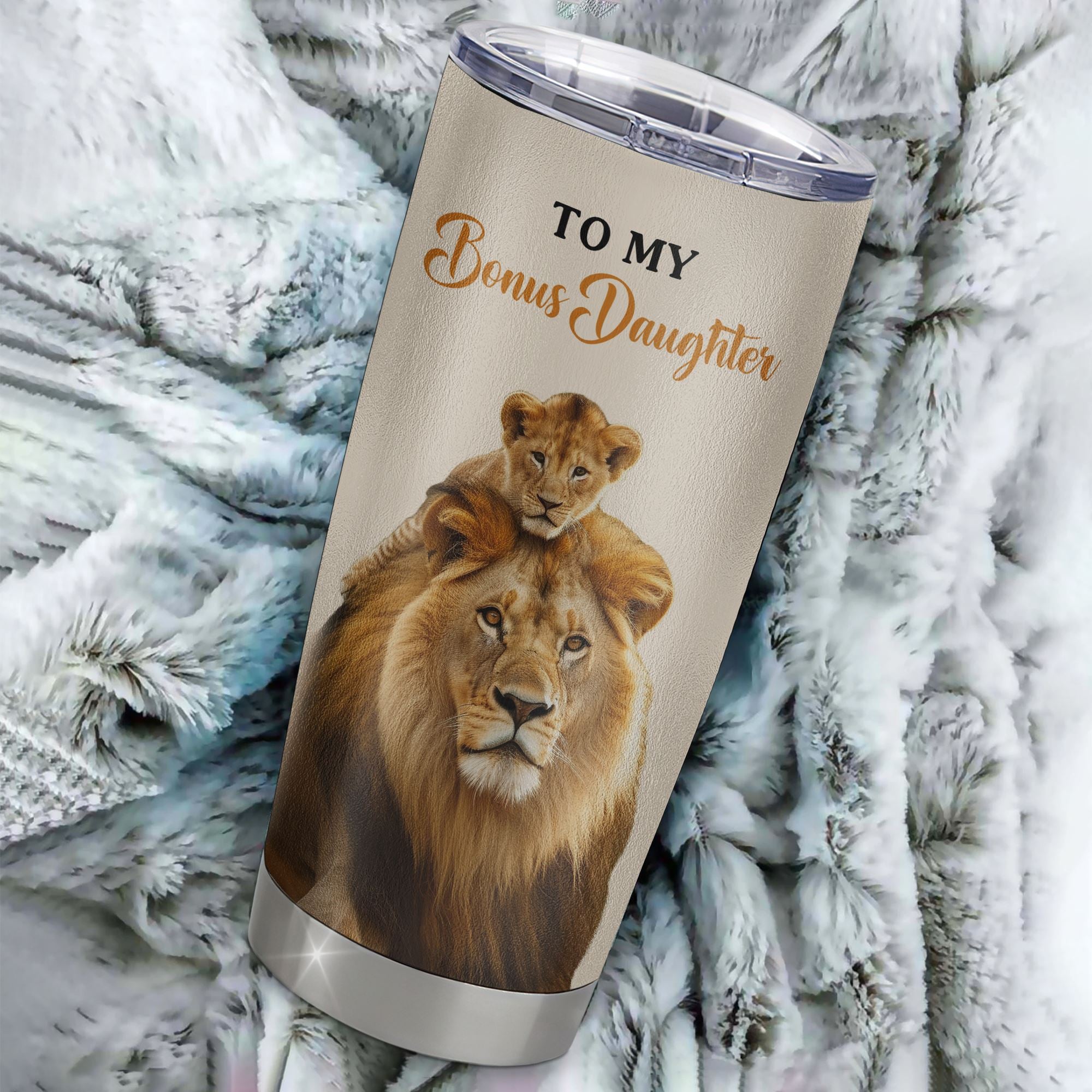 Personalized To My Bonus Daughter Tumbler Cup From Stepdad Whenever You Fell Overwhelmed Lion Stepdaughter Birthday Gifts Graduation Christmas Custom Travel Mug | teecentury
