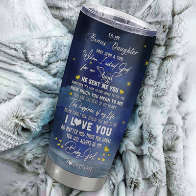 Personalized To My Bonus Daughter Tumbler From Stepmom Stainless Steel Cup Polar Bear Never Forget I Love You Stepdaughter Birthday Christmas Travel Mug | teecentury