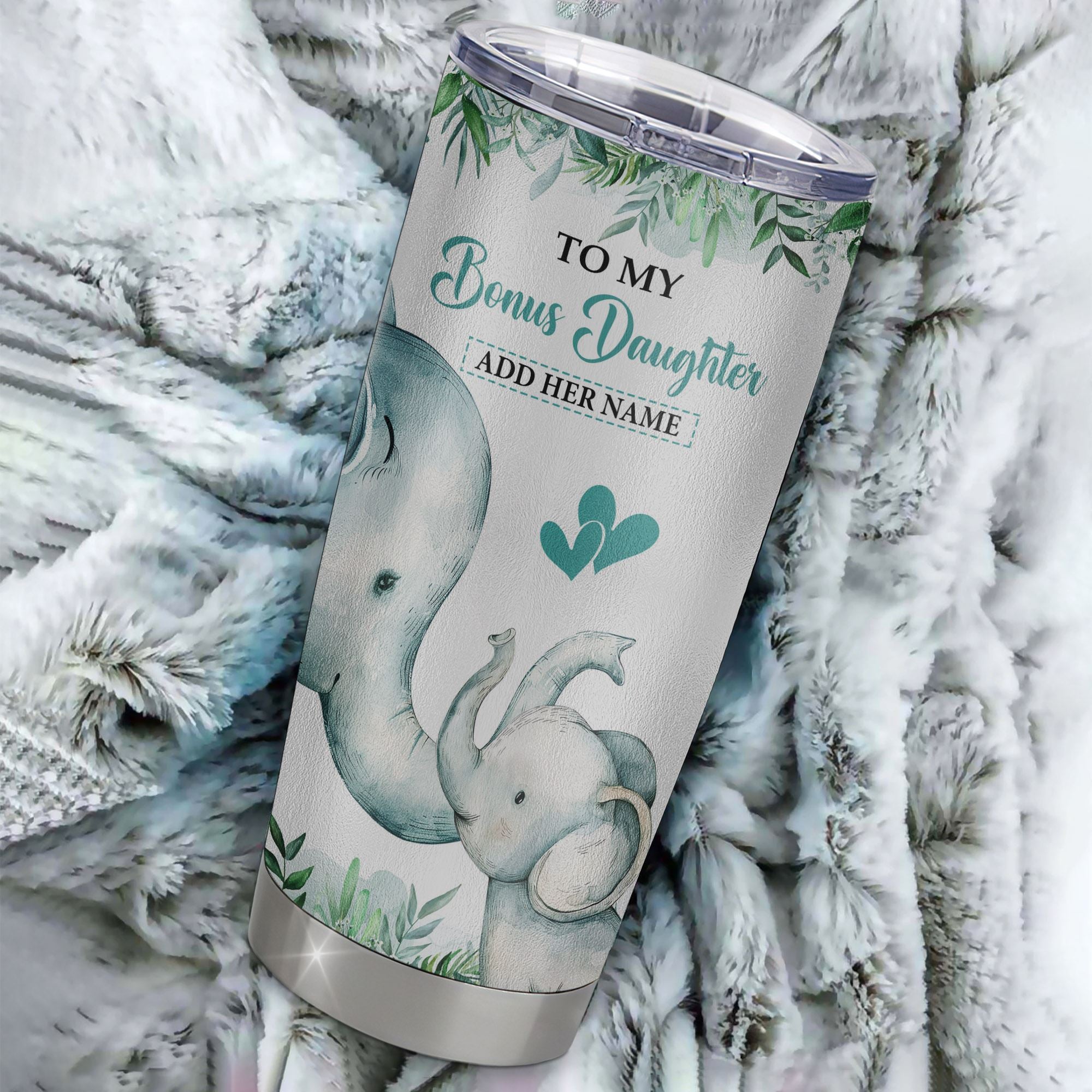 Personalized To My Bonus Daughter Tumbler From Stepmom Stepdad You Will Never Lose Elephant Stepdaughter Birthday Gifts Christmas Custom Stainless Steel Cup Travel Mug | teecentury