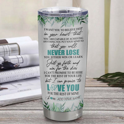 Personalized To My Bonus Daughter Tumbler From Stepmom Stepdad You Will Never Lose Elephant Stepdaughter Birthday Gifts Christmas Custom Stainless Steel Cup Travel Mug | teecentury