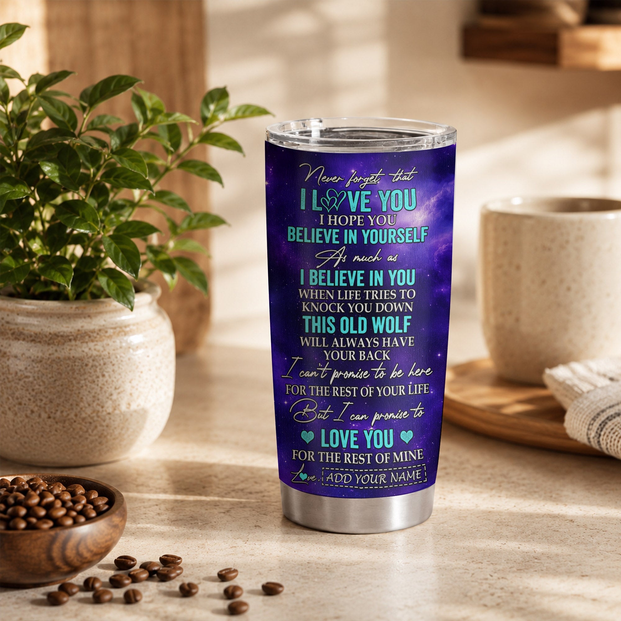 Personalized To My Bonus Daughter Tumbler From Stepmother Dad Wolf Never Forget I Love You Stepdaughter Birthday Gifts Christmas Custom Stainless Steel Travel Mug | teecentury