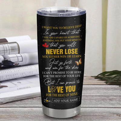 Personalized To My Bonus Daughter Tumbler From Stepmother Dad You Will Never Lose Sunflower Stepdaughter Birthday Gifts Christmas Custom Stainless Steel Cup Travel Mug | teecentury