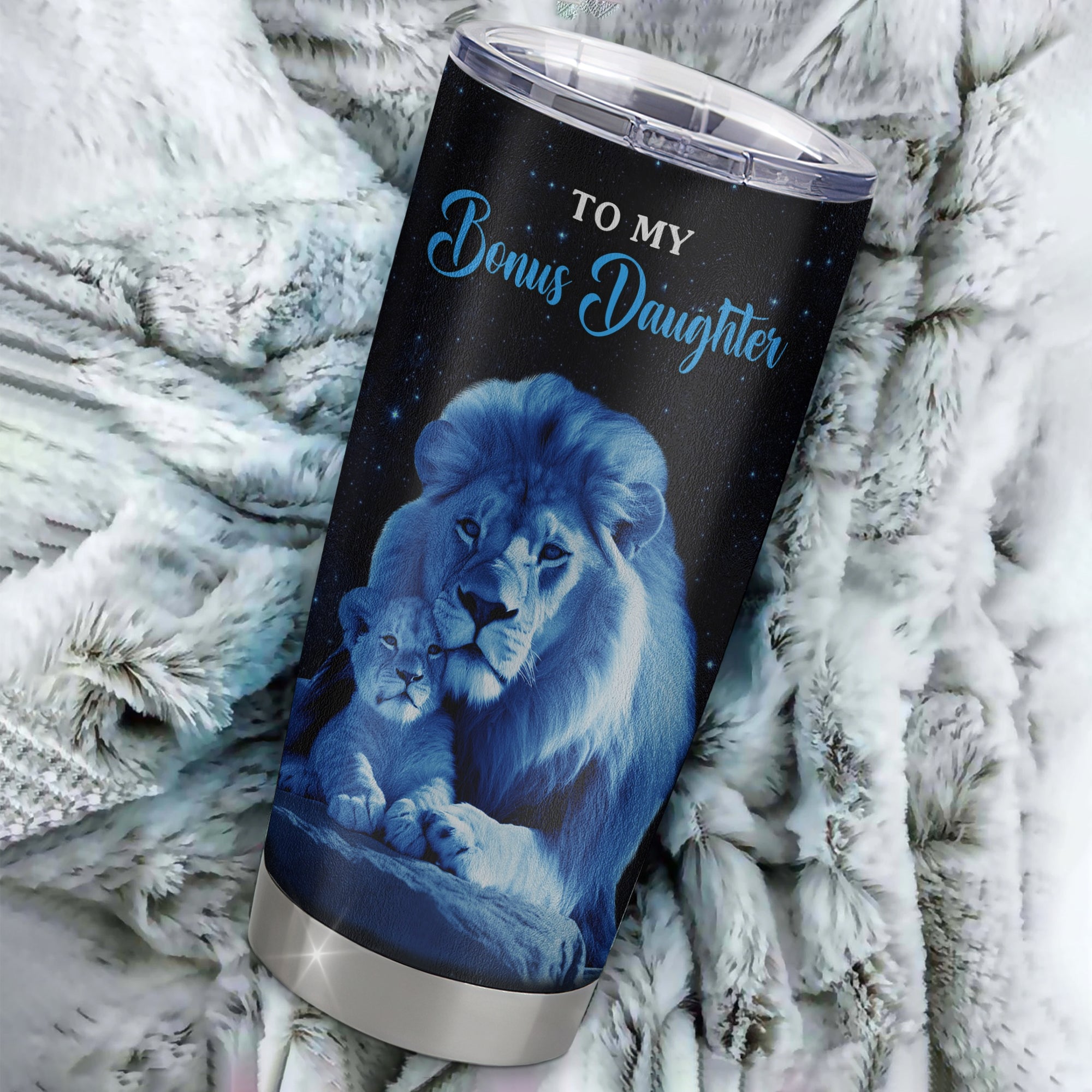 Personalized To My Bonus Daughter Tumbler From Stepmother Stainless Steel Cup I Love You This Old Lion Stepdaughter Birthday Graduation Christmas Travel Mug | teecentury