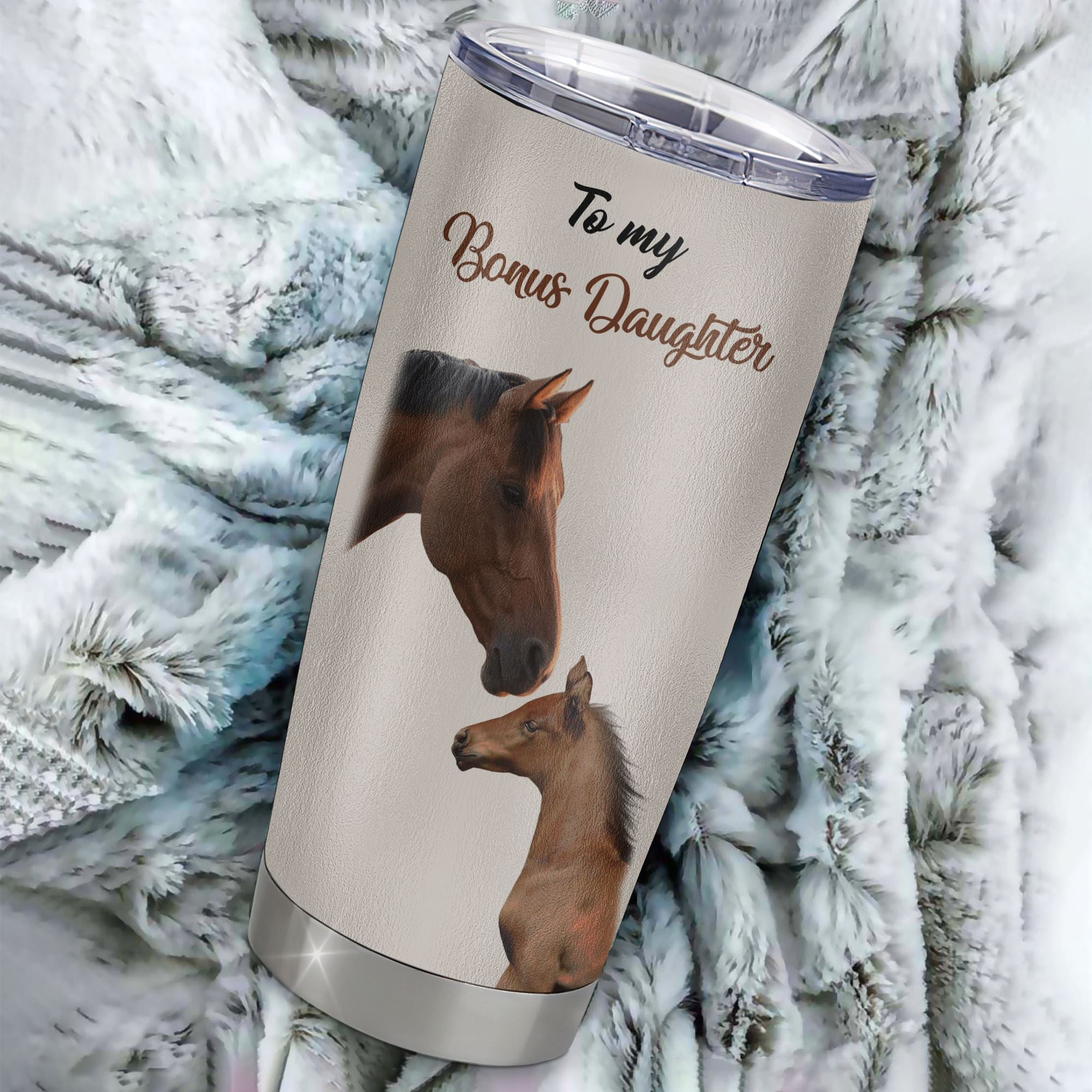 Personalized To My Bonus Daughter Tumbler From Stepmother Stainless Steel Cup This Old Horse Love You Stepdaughter Birthday Graduation Christmas Travel Mug | teecentury