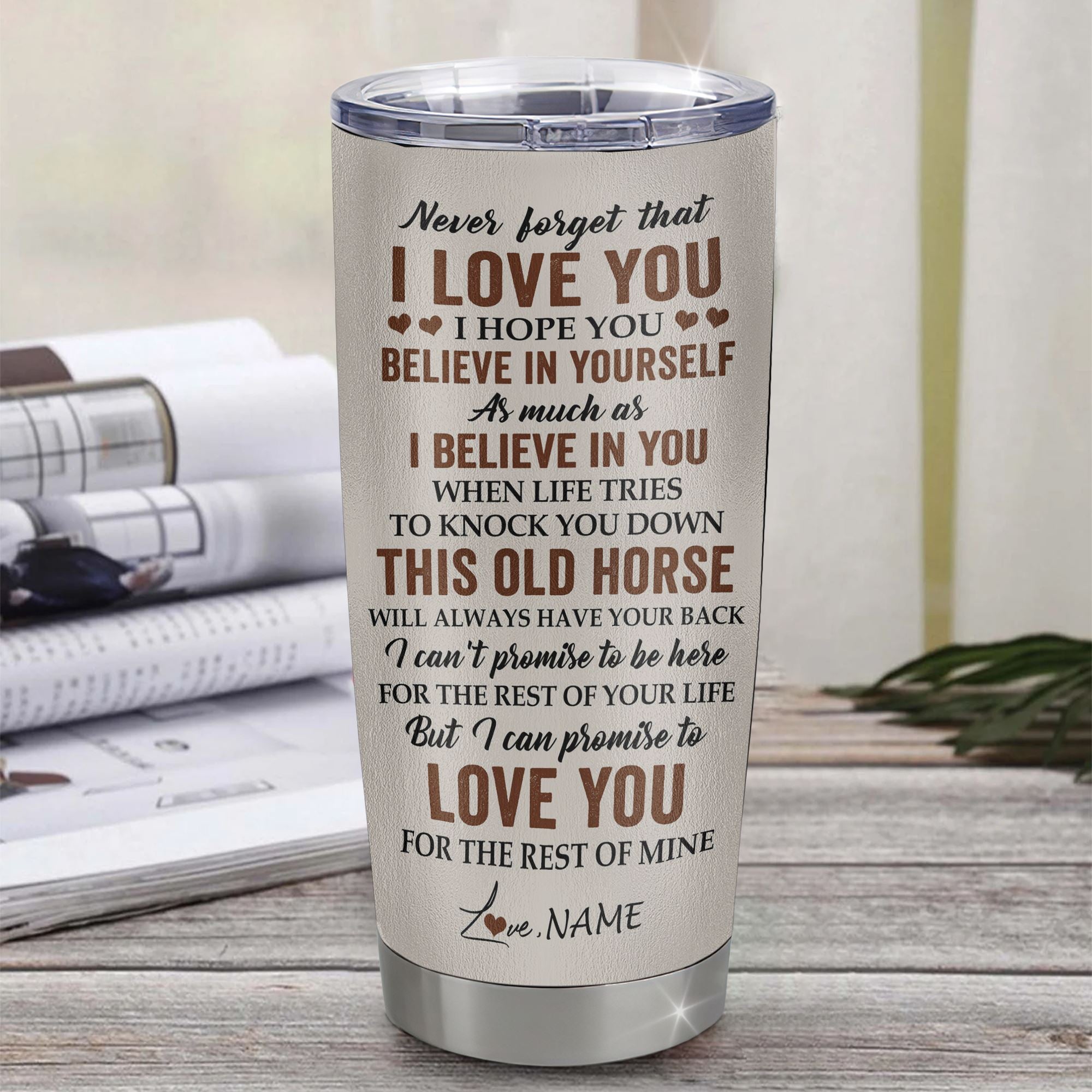 Personalized To My Bonus Daughter Tumbler From Stepmother Stainless Steel Cup This Old Horse Love You Stepdaughter Birthday Graduation Christmas Travel Mug | teecentury