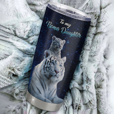 Personalized To My Bonus Daughter Tumbler Gift From Stepmom Stepdad Stainless Steel Cup This Old Tiger Love You Birthday Graduation Christmas Travel Mug | teecentury