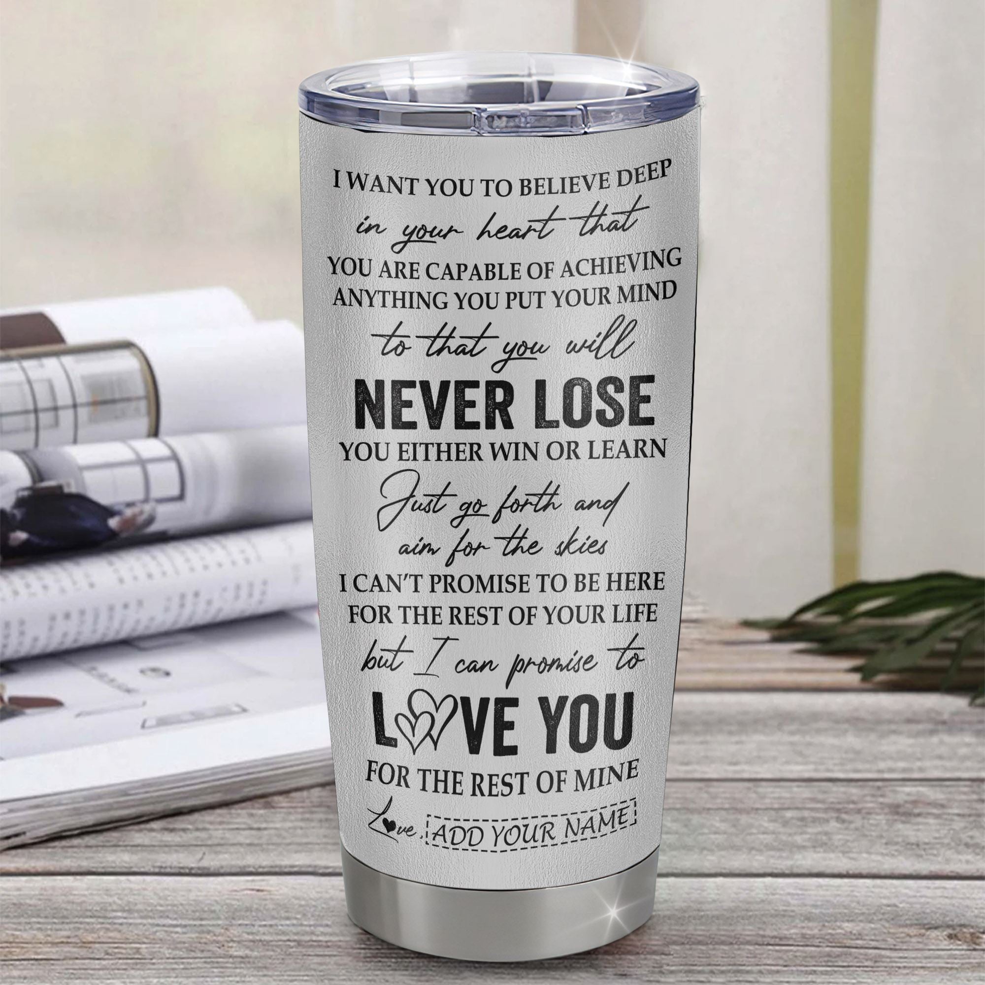 Personalized To My Bonus Daughter Tumbler You Will Never Lose From Stepmother Stepdaughter Birthday Gifts Graduation Christmas Custom Stainless Steel Cup Travel Mug | teecentury