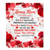 Personalized To My Bonus Mom Gifts From Stepdaughter Blanket Rose Flower Anniversary Birthday Gifts Stepmom Mothers Day Thanksgiving Christmas Fleece Blanket | teecentury