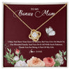 Love Knot Necklace 18K Yellow Gold Finish | Personalized To My Bonus Mom Necklace Thank You For Being A Part Of My Life Mother In Law Stepmom Jewelry Birthday Mothers Day Customized Gift Box Message Card | teecentury