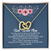 Interlocking Hearts Necklace 18K Yellow Gold Finish | Personalized To My Bonus Mom Necklace from Daughter Thank You For Loving Me Bonus Mom Jewelry Birthday Mothers Day Christmas Customized Message Card | teecentury