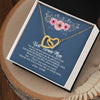 Interlocking Hearts Necklace 18K Yellow Gold Finish | Personalized To My Bonus Mom Necklace from Daughter Thank You For Loving Me Bonus Mom Jewelry Birthday Mothers Day Christmas Customized Message Card | teecentury