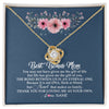 Love Knot Necklace 18K Yellow Gold Finish | Personalized To My Bonus Mom Necklace from Daughter Thank You For Loving Me Bonus Mom Jewelry Birthday Mothers Day Christmas Customized Message Card | teecentury