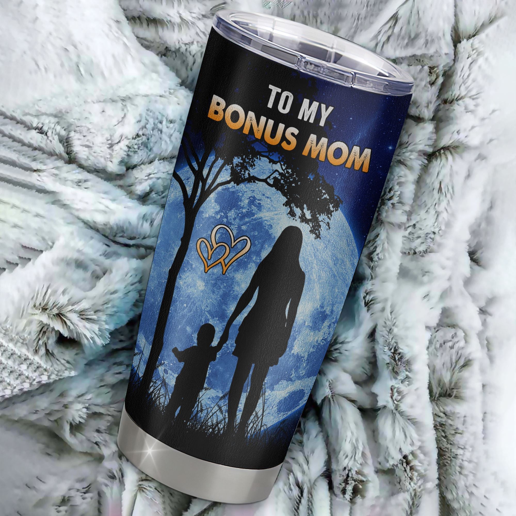Personalized To My Bonus Mom Tumbler From Step Daughter Son Stainless Steel Cup Thank You Grateful Love Stepmom Birthday Gifts Mothers Day Christmas Custom Travel Mug | teecentury
