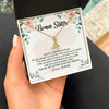 Alluring Beauty Necklace 18K Yellow Gold Finish | Personalized To My Bonus Sister Necklace You're My Sister Also My Friend Sister Pendant Jewelry Wedding Birthday Christmas Customized Gift Box Message Card | teecentury