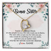 Forever Love Necklace 18K Yellow Gold Finish | Personalized To My Bonus Sister Necklace You're My Sister Also My Friend Sister Pendant Jewelry Wedding Birthday Christmas Customized Gift Box Message Card | teecentury