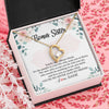 Forever Love Necklace 18K Yellow Gold Finish | Personalized To My Bonus Sister Necklace You're My Sister Also My Friend Sister Pendant Jewelry Wedding Birthday Christmas Customized Gift Box Message Card | teecentury