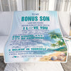 Personalized To My Bonus Son Blanket Beach I Love You Forever From Stepmom Stepdad Stepson Birthday Gifts Christmas Graduation Customized Fleece Blanket | teecentury