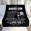 Personalized To My Bonus Son Blanket From Bonus Dad It Is Not DNA I Love You Stepson Birthday Meaningful Christmas Customized Gift Fleece Throw Blanket | teecentury