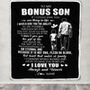 Personalized To My Bonus Son Blanket From Bonus Dad It Is Not DNA I Love You Stepson Birthday Meaningful Christmas Customized Gift Fleece Throw Blanket | teecentury