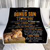 Personalized To My Bonus Son Blanket From Stepmom Stepmother Live Laugh Love Lion Stepson Birthday Gifts Positive Graduation Christmas Fleece Throw Blanket | teecentury