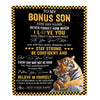 Personalized To My Bonus Son Blanket Tiger I Love You Forever From Stepmom Stepdad Stepson Birthday Gifts Christmas Graduation Customized Fleece Blanket | teecentury