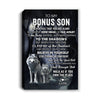 Personalized To My Bonus Son Canvas From Step Mom Dad Never Feel That You Are Alone Wolf Stepson Birthday Gifts Graduation Christmas Custom Wall Art Print Framed Canvas | teecentury