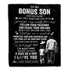 Personalized To My Bonus Son Gifts Blanket From Stepdad My Only Wish For You Stepson Birthday Gifts Graduation Christmas Customized Fleece Throw Blanket | teecentury