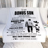 Personalized To My Bonus Son Gifts Blanket From Stepdad Whenever Man Unique Birthday Gifts For Stepson Graduation Christmas Custom Fleece Throw Blanket | teecentury