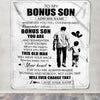 Personalized To My Bonus Son Gifts Blanket From Stepdad Whenever Man Unique Birthday Gifts For Stepson Graduation Christmas Custom Fleece Throw Blanket | teecentury